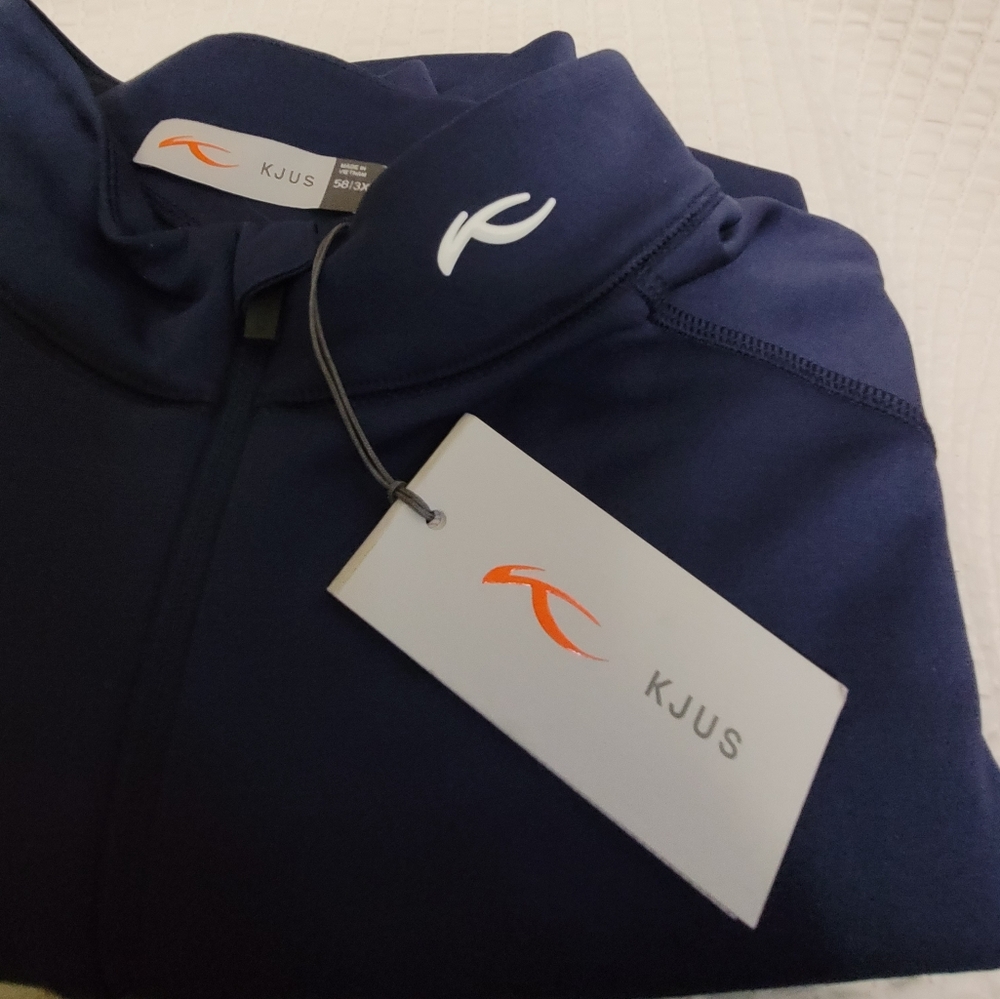 KJUS Keano Half Zip Men's Golf Pullover Navy Blue‎